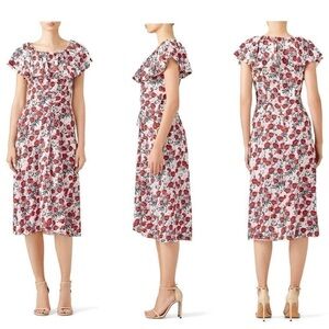 DELFI COLLECTIVE Floral Lake Midi Length Corset-style Lace-up Dress Size: M